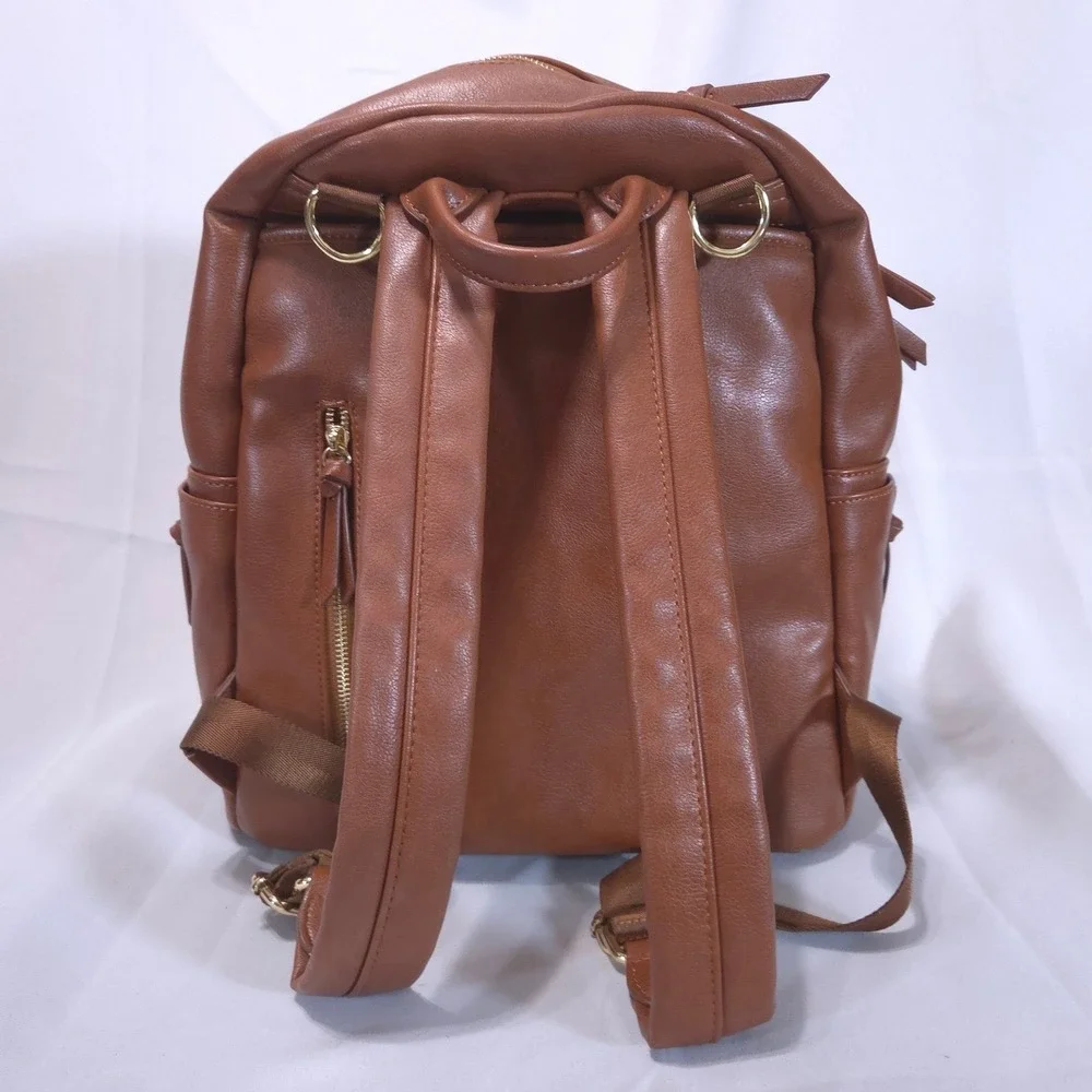 MAEDN All Day Backpack Medium Vegan Leather Saddle Diaper Bag Travel Cottagecore
